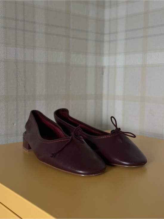Mango Shoes - MANGO burgundy leather flats